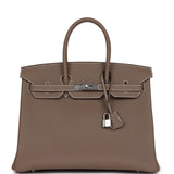 Hermes Birkin 35 Etoupe Togo Palladium Hardware