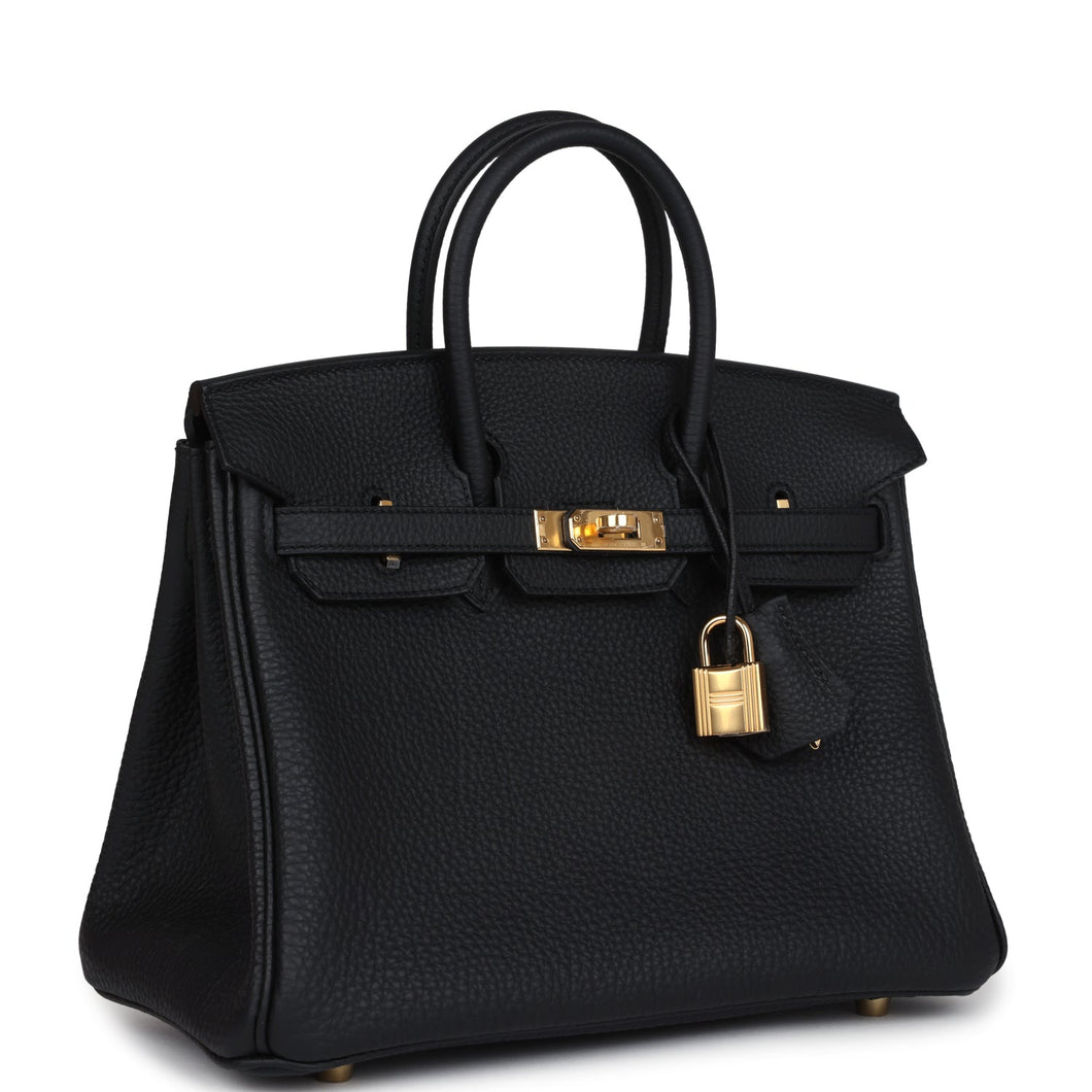Hermes Birkin 25 Black Togo Gold Hardware