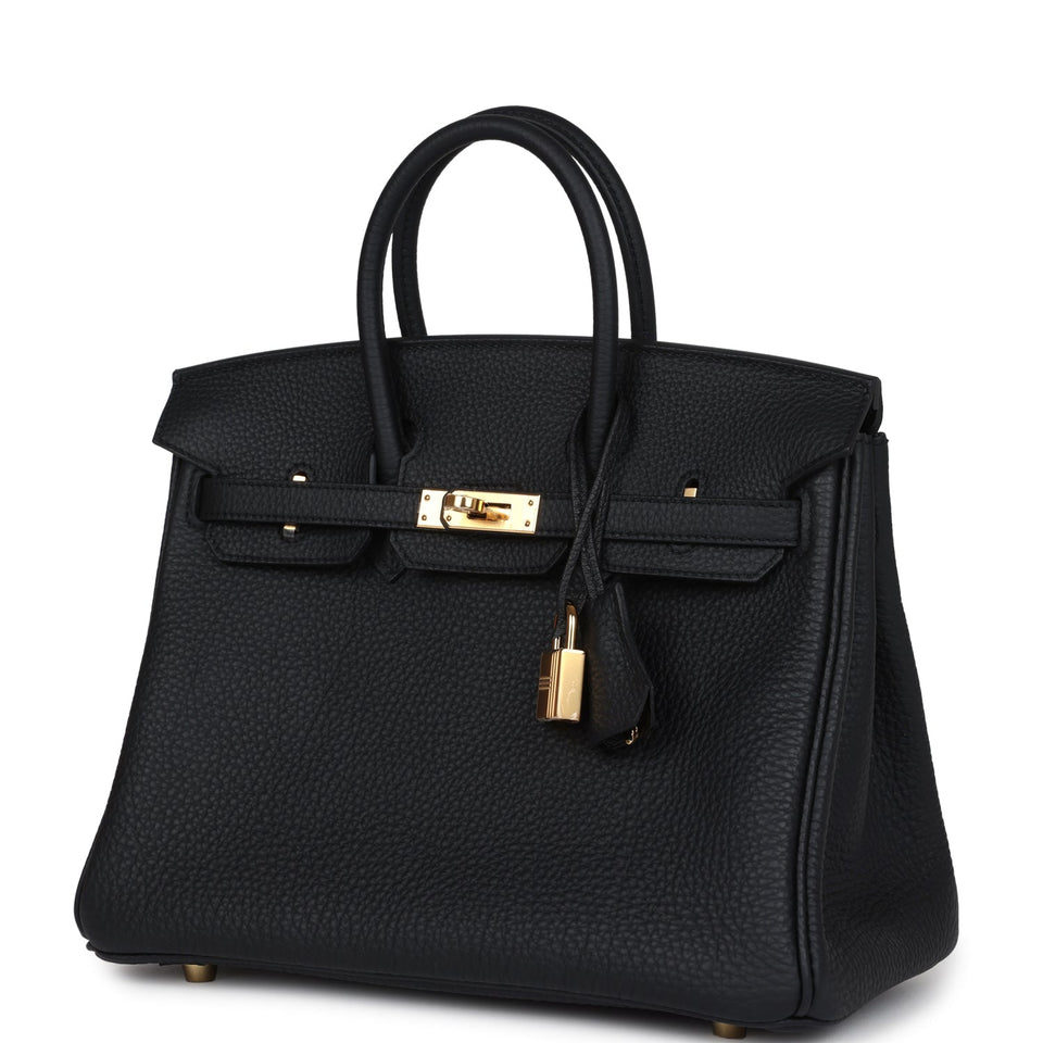 Hermes Birkin 25 Black Togo Gold Hardware