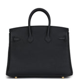 Hermes Birkin 25 Black Togo Gold Hardware