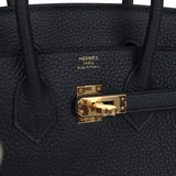 Hermes Birkin 25 Black Togo Gold Hardware