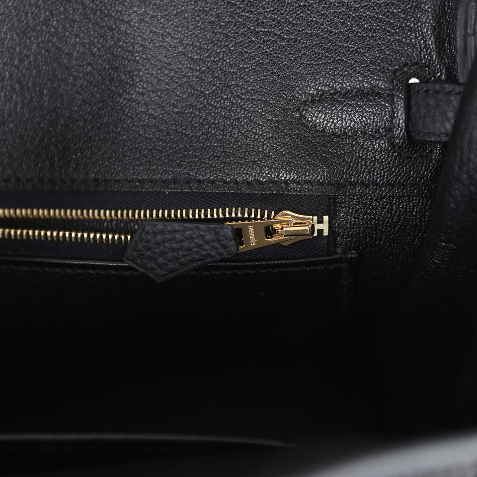 Hermes Birkin 25 Black Togo Gold Hardware