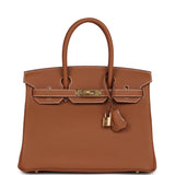 Hermes Birkin 30 Gold Togo Gold Hardware