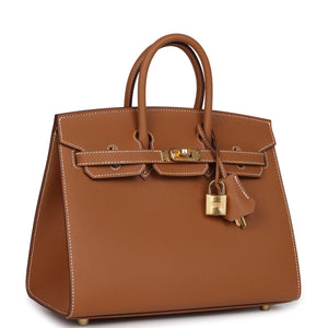 Hermes Birkin Sellier 25 Gold Epsom Gold Hardware