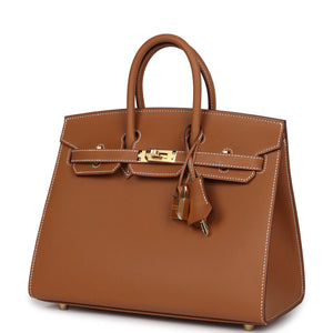 Hermes Birkin Sellier 25 Gold Epsom Gold Hardware