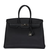 New Hermes Birkin 35 Black Togo Palladium Hardware