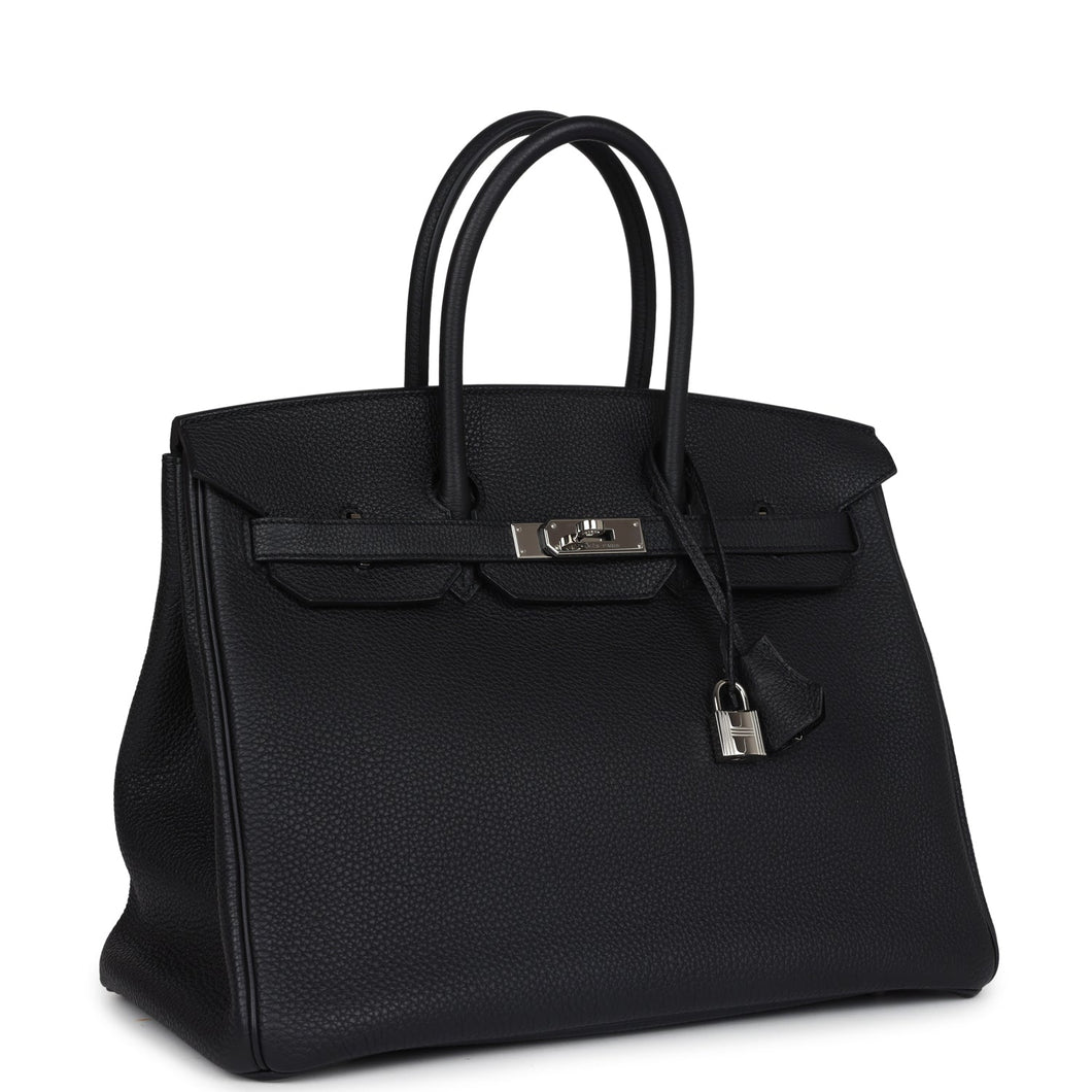 New Hermes Birkin 35 Black Togo Palladium Hardware