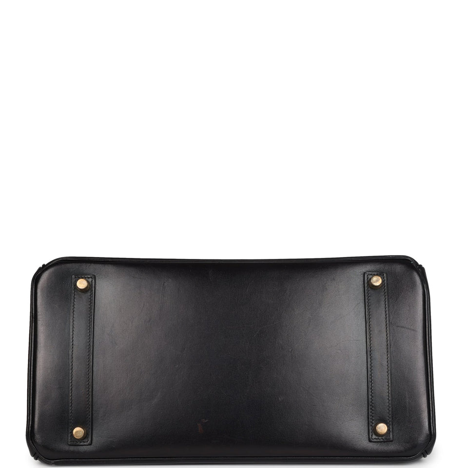 New Hermes Birkin 35 Black Box Gold Hardware