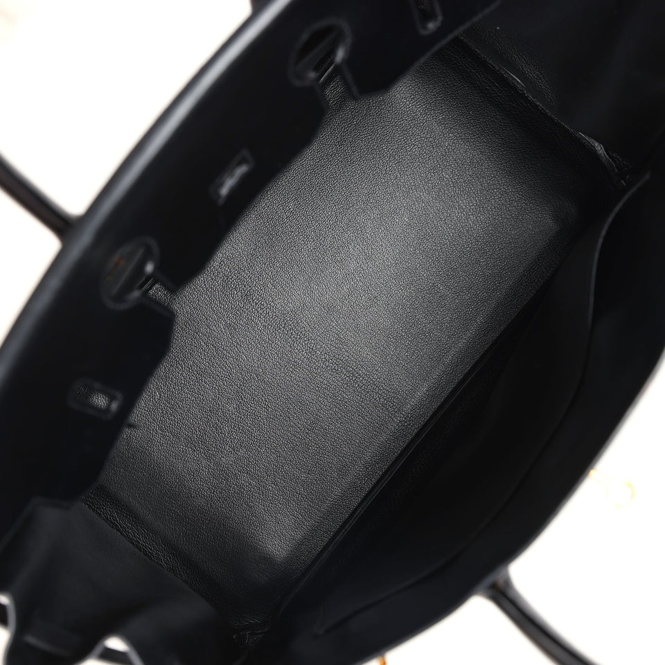 New Hermes Birkin 35 Black Box Gold Hardware