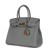 Hermes Birkin 30 Gris Mouette Togo Gold Hardware