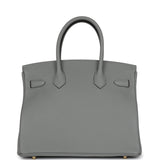 Hermes Birkin 30 Gris Mouette Togo Gold Hardware