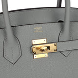Hermes Birkin 30 Gris Mouette Togo Gold Hardware