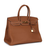 New Hermes Birkin 35 Gold Togo Gold Hardware