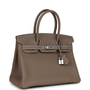 Hermes Birkin 30 Etoupe Togo Palladium Hardware