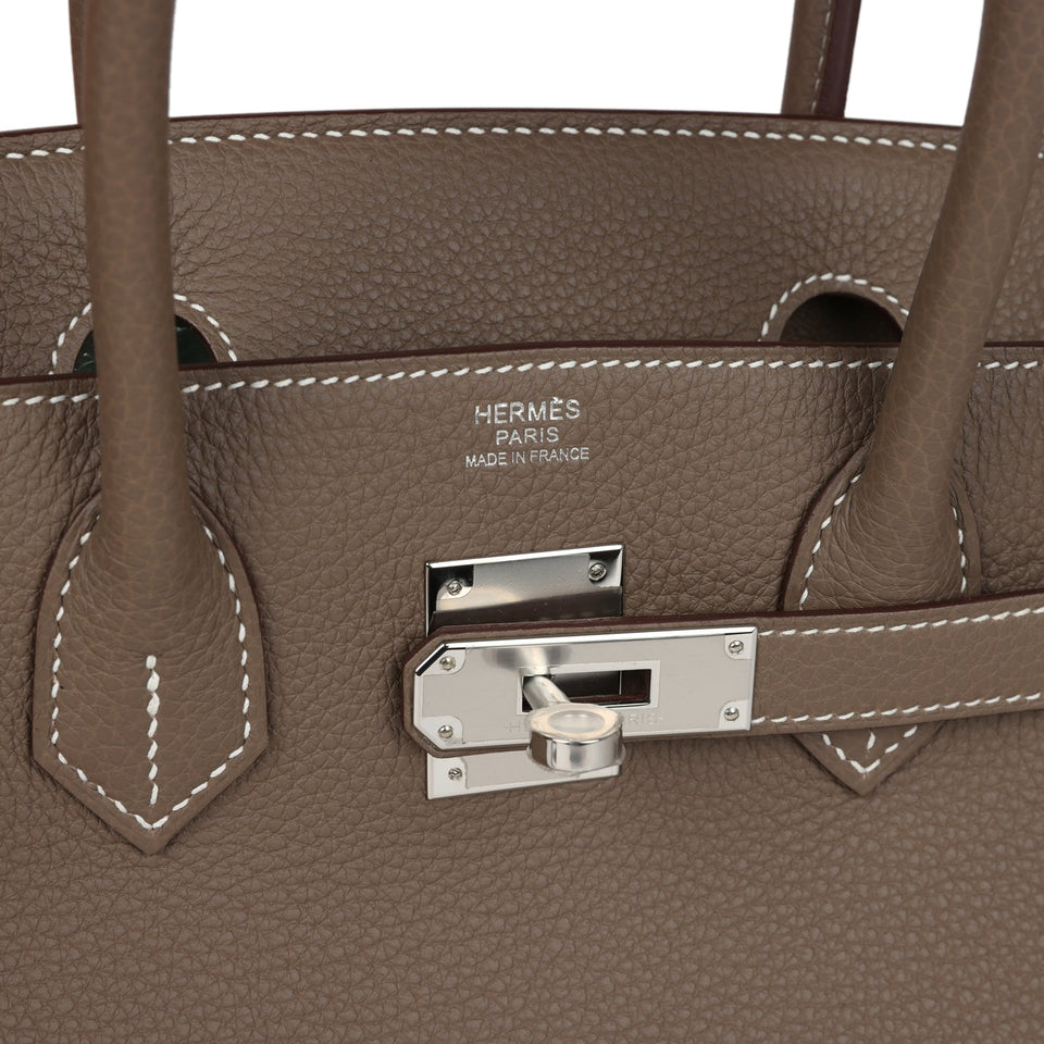 Hermes Birkin 30 Etoupe Togo Palladium Hardware