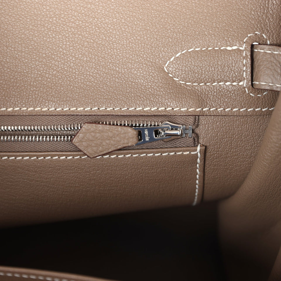 Hermes Birkin 30 Etoupe Togo Palladium Hardware
