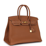 Hermes Birkin 35 Gold Togo Gold Hardware