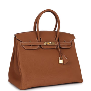 Hermes Birkin 35 Gold Togo Gold Hardware