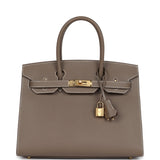 Hermes Birkin Sellier 30 Etoupe Epsom Gold Hardware