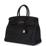 New Hermes Birkin 35 Black Togo Gold Hardware