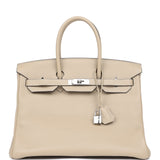 New Hermes Birkin 35 Trench Togo Palladium Hardware