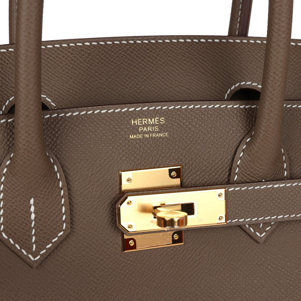 Hermes Birkin 30 Etoupe Epsom Gold Hardware
