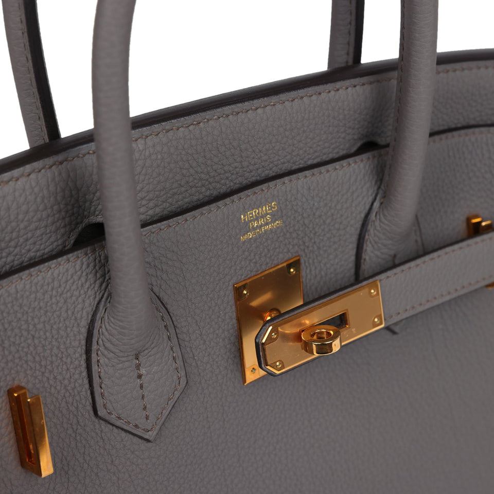 New Hermes Birkin 30 Etain Togo Rose Gold Hardware