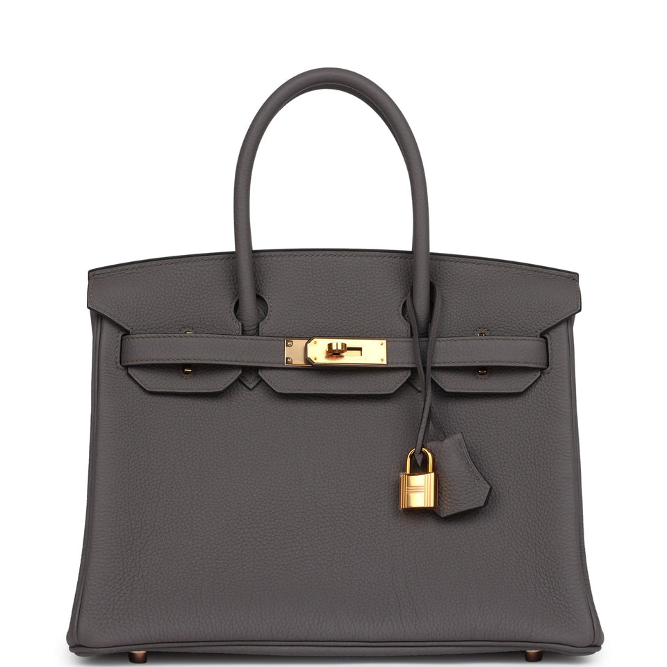 New Hermes Birkin 30 Etain Togo Rose Gold Hardware