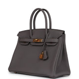 New Hermes Birkin 30 Etain Togo Rose Gold Hardware
