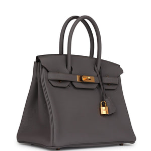 New Hermes Birkin 30 Etain Togo Rose Gold Hardware