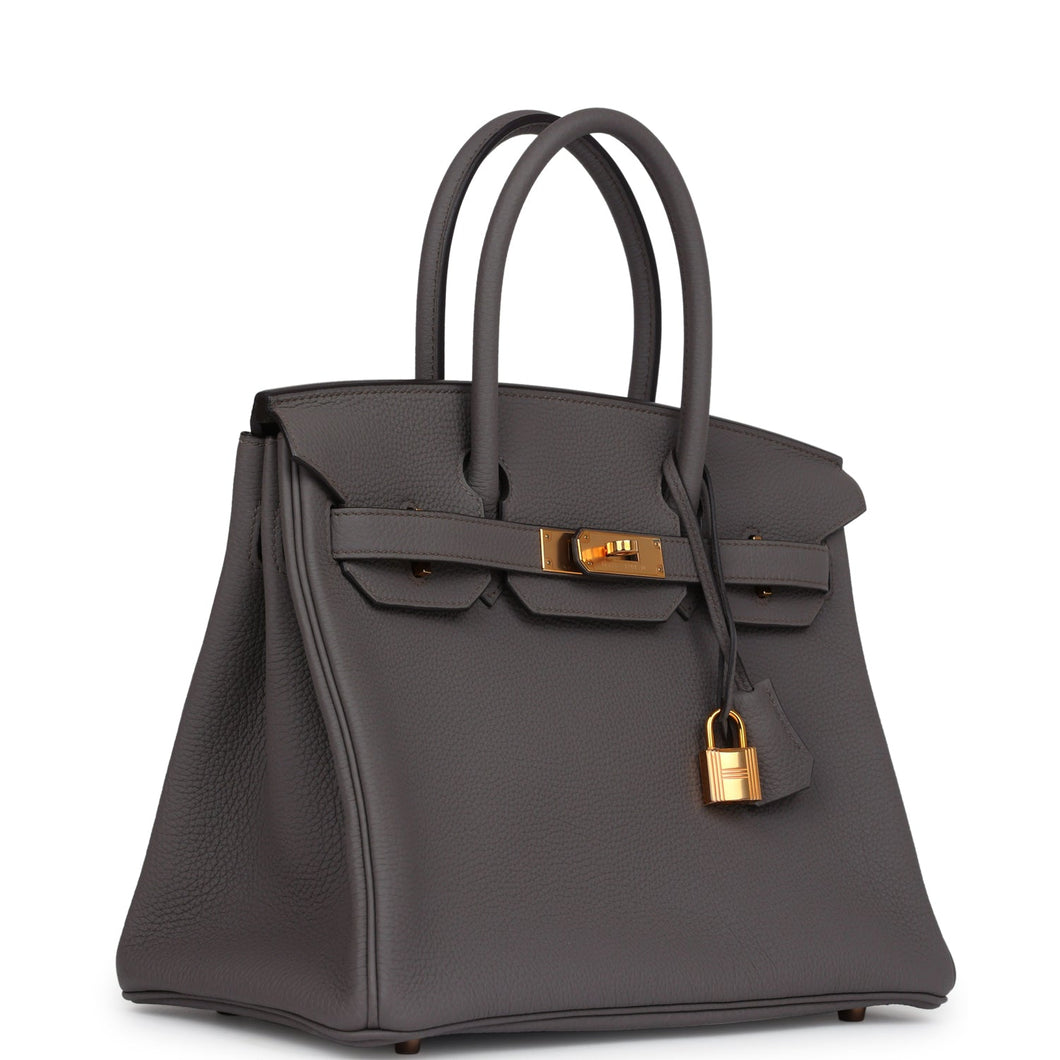 New Hermes Birkin 30 Etain Togo Rose Gold Hardware