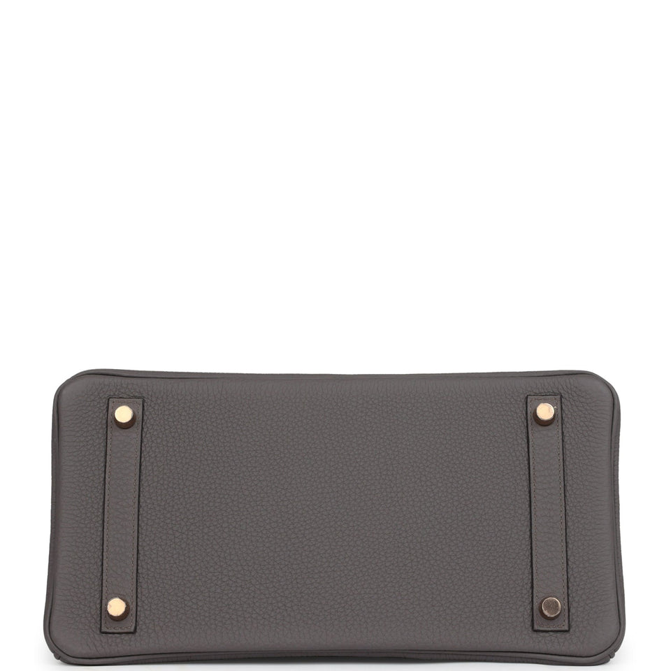 New Hermes Birkin 30 Etain Togo Rose Gold Hardware