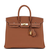 Hermes Birkin 25 Gold Togo Gold Hardware