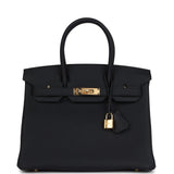 Hermes Birkin 30 Black Togo Gold Hardware