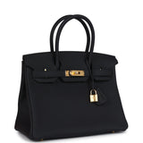Hermes Birkin 30 Black Togo Gold Hardware