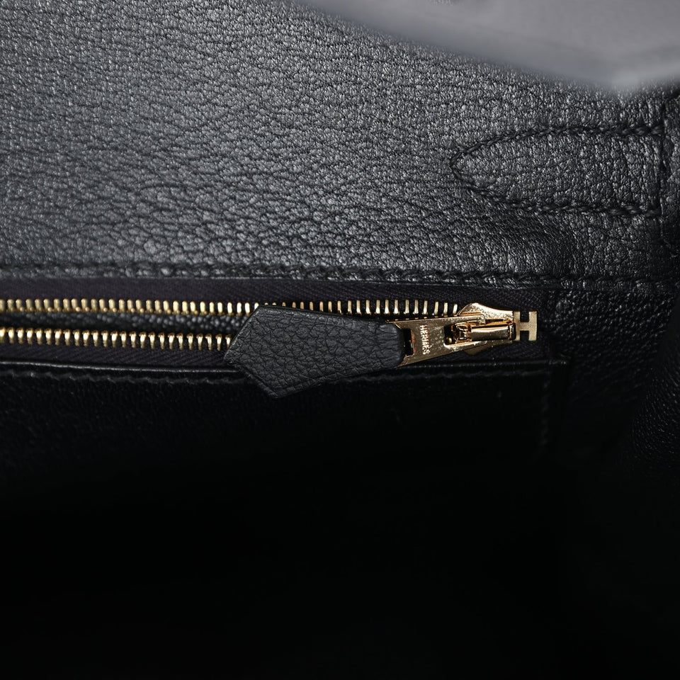 Hermes Birkin 30 Black Togo Gold Hardware