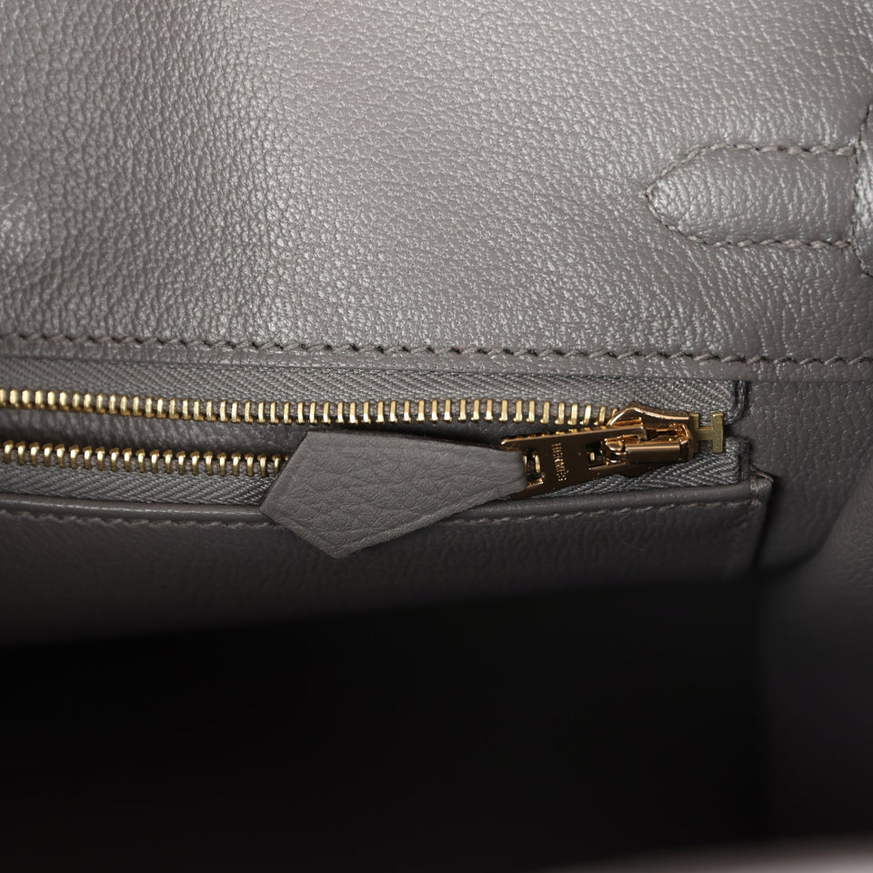 Hermes Birkin 25 Gris Meyer Togo Permabrass Hardware