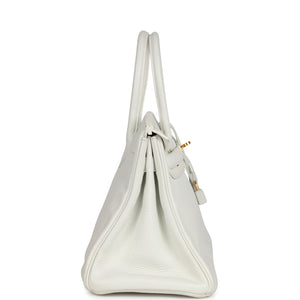 New Hermes Birkin 30 White Clemence Gold Hardware