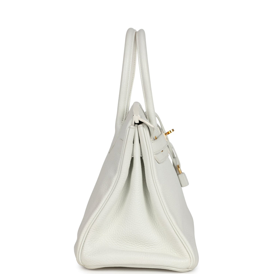 New Hermes Birkin 30 White Clemence Gold Hardware