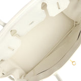 New Hermes Birkin 30 White Clemence Gold Hardware