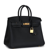 Remaining Balance - Hermes Birkin 25 Black Togo Brushed Gold Hardware