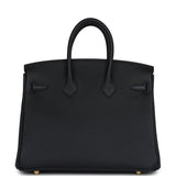 Remaining Balance - Hermes Birkin 25 Black Togo Brushed Gold Hardware