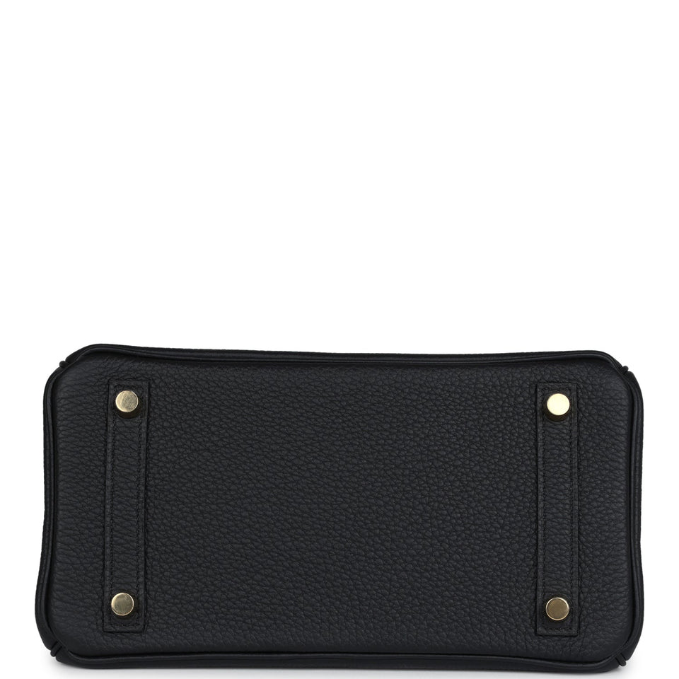 Hermes Birkin 25 Black Togo Brushed Gold Hardware