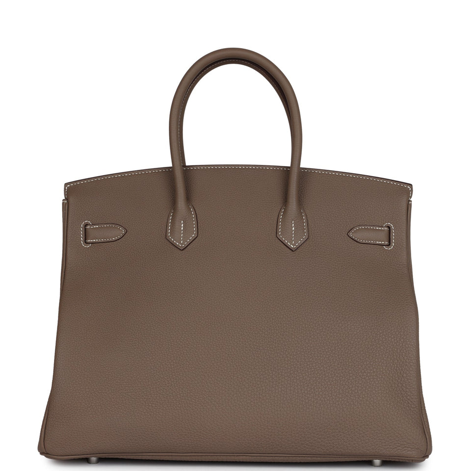 New Hermes Birkin 35 Etoupe Togo Palladium Hardware