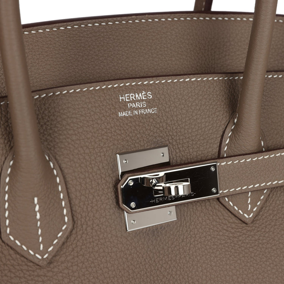 New Hermes Birkin 35 Etoupe Togo Palladium Hardware