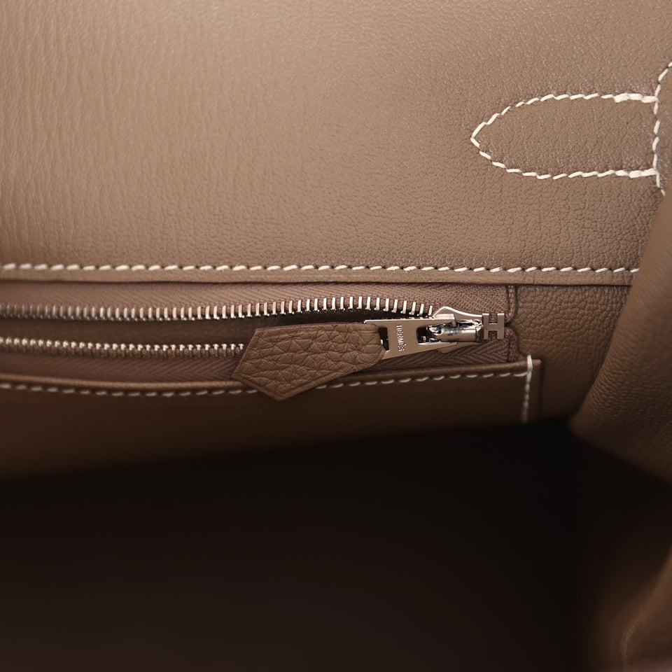 New Hermes Birkin 35 Etoupe Togo Palladium Hardware