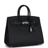 Hermes Birkin Sellier 25 Black Epsom Palladium Hardware