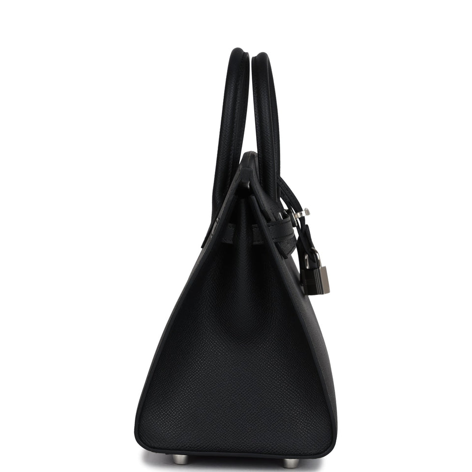 Hermes Birkin Sellier 25 Black Epsom Palladium Hardware