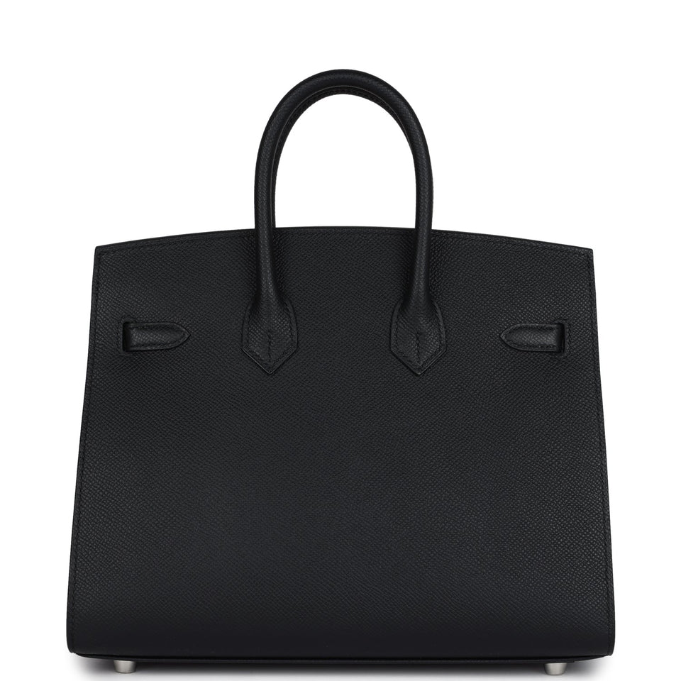 Hermes Birkin Sellier 25 Black Epsom Palladium Hardware