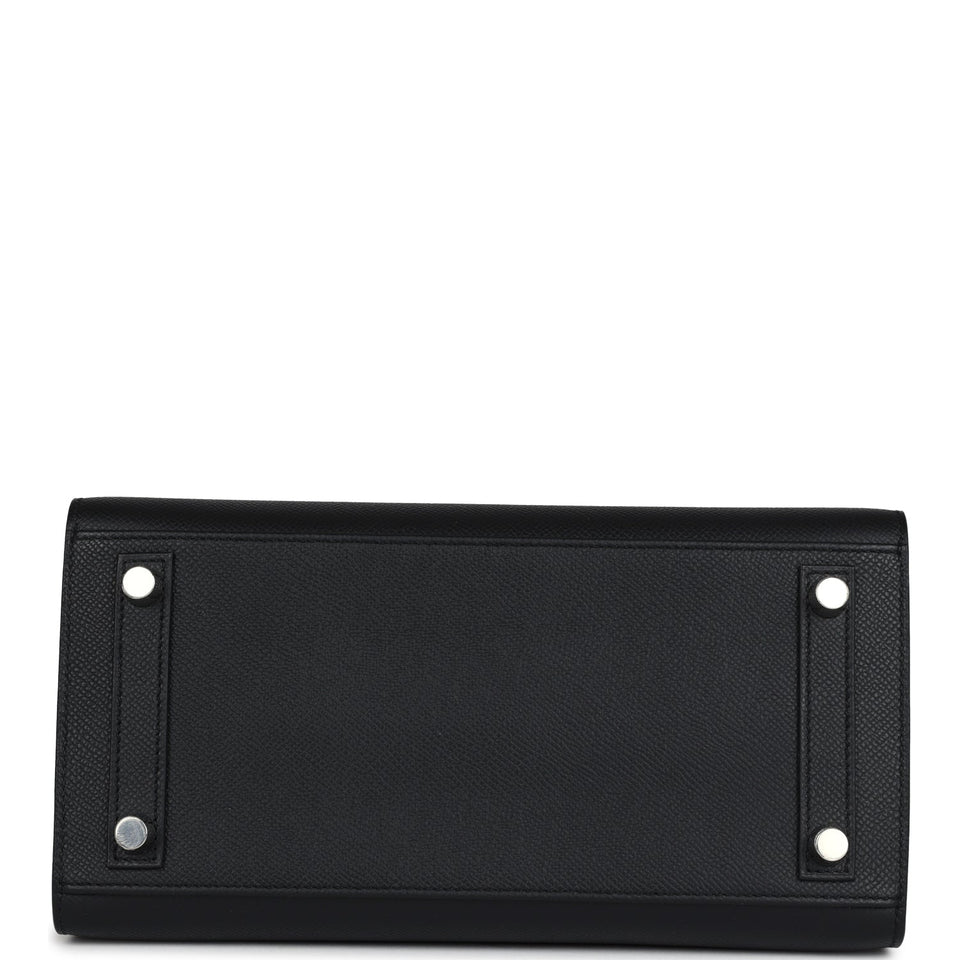 Hermes Birkin Sellier 25 Black Epsom Palladium Hardware